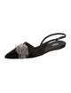 Tibi Satin Crystal Embellishments Slingback Flats