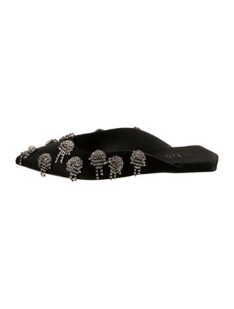 Tibi Satin Crystal Embellishments Mules