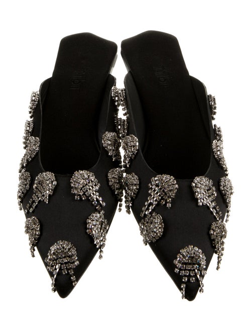 Tibi Satin Crystal Embellishments Mules
