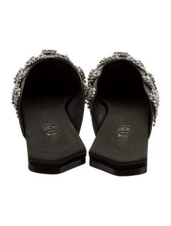 Tibi Satin Crystal Embellishments Mules