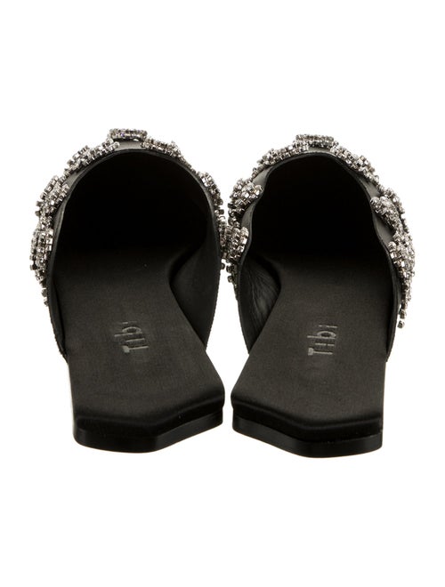 Tibi Satin Crystal Embellishments Mules