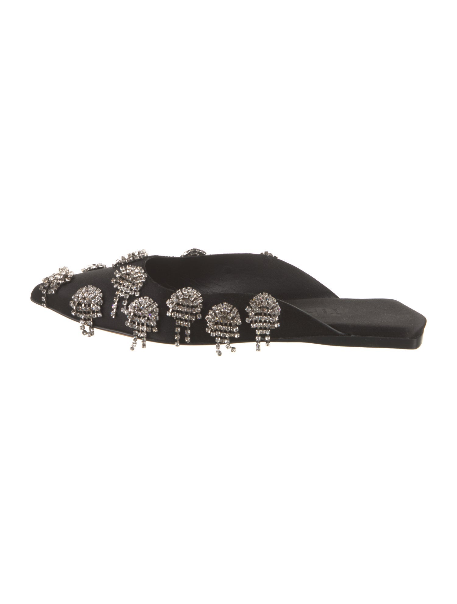 Tibi Satin Crystal Embellishments Mules