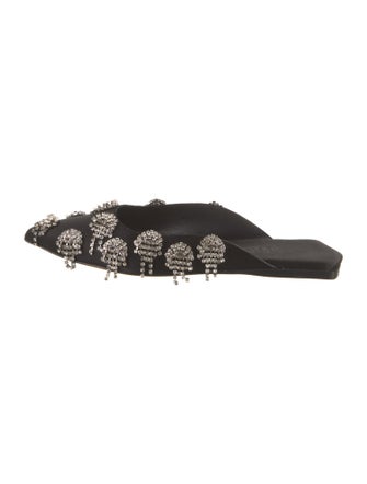 Tibi Satin Crystal Embellishments Mules