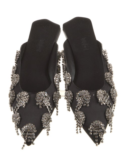 Tibi Satin Crystal Embellishments Mules