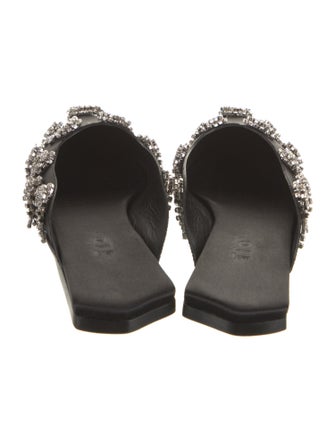 Tibi Satin Crystal Embellishments Mules