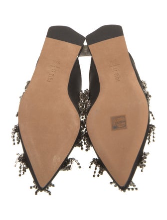 Tibi Satin Crystal Embellishments Mules