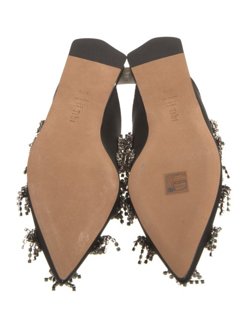 Tibi Satin Crystal Embellishments Mules