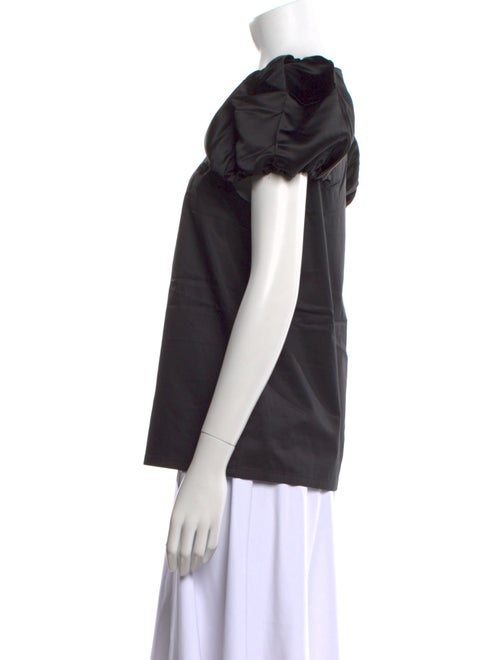 Tibi Square Neckline Short Sleeve Blouse