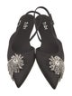 Tibi Satin Crystal Embellishments Slingback Flats