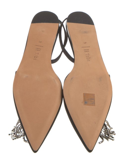 Tibi Satin Crystal Embellishments Slingback Flats
