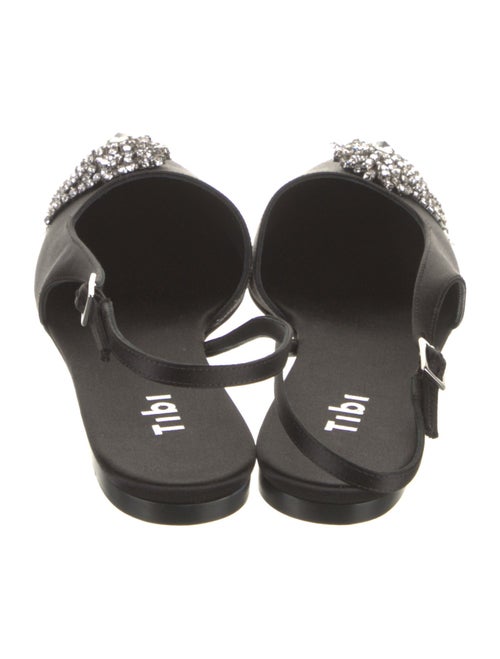 Tibi Satin Crystal Embellishments Slingback Flats