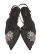 Tibi Satin Crystal Embellishments Slingback Flats