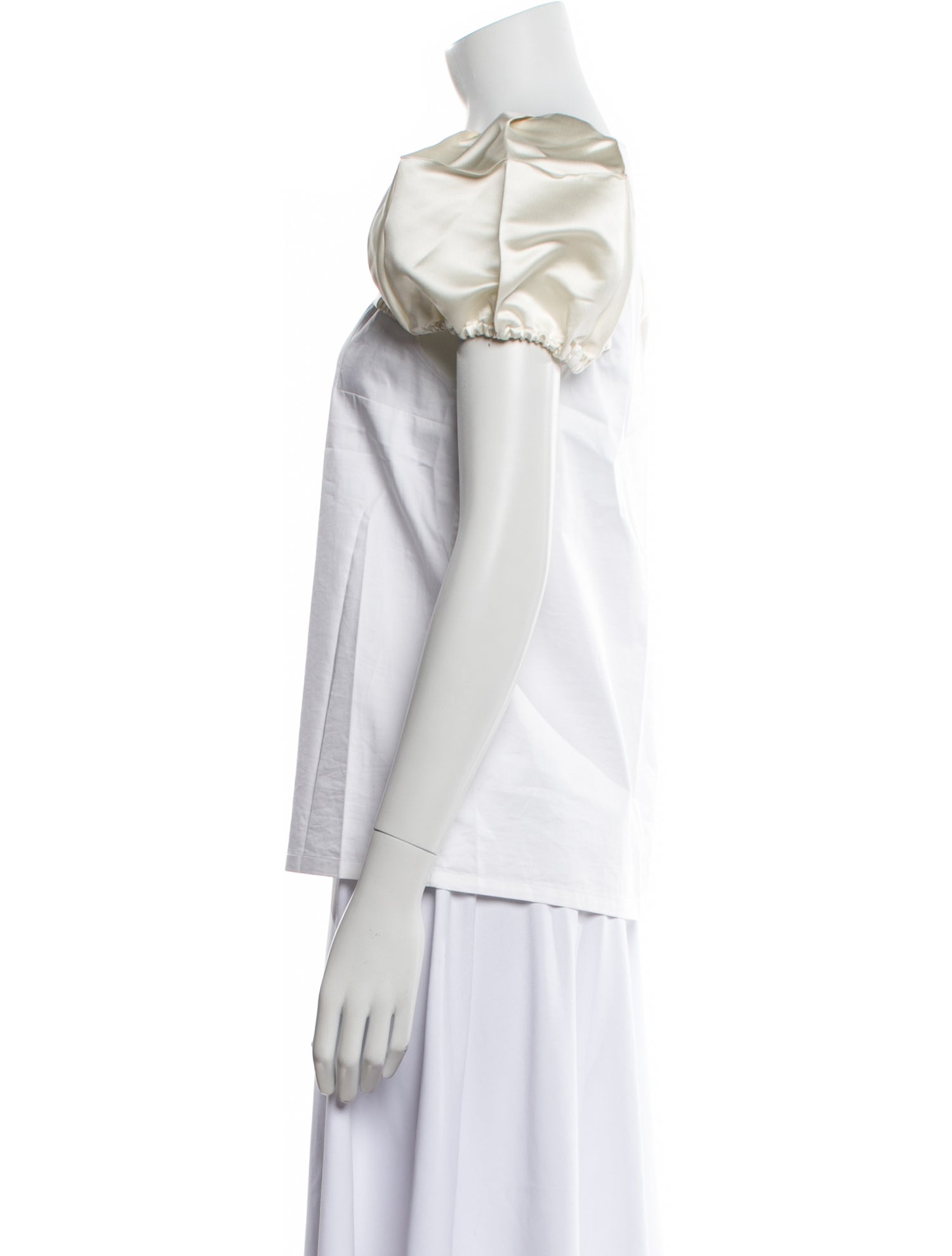 Tibi Square Neckline Short Sleeve Blouse