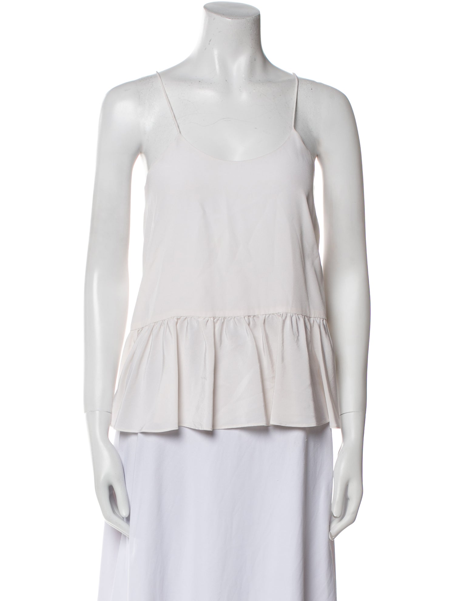 Tibi Silk Square Neckline Top