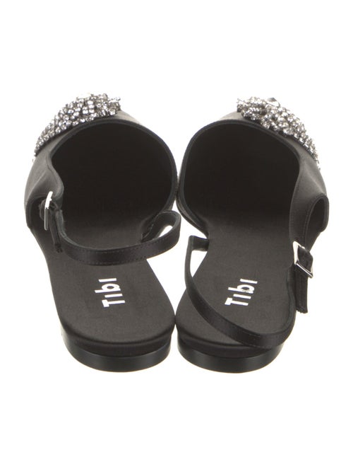Tibi Satin Crystal Embellishments Slingback Flats