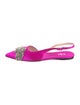 Tibi Satin Crystal Embellishments Slingback Flats
