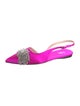 Tibi Satin Crystal Embellishments Slingback Flats