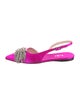 Tibi Satin Crystal Embellishments Slingback Flats