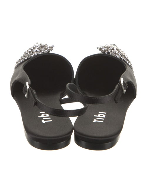 Tibi Satin Crystal Embellishments Slingback Flats