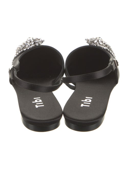 Tibi Satin Crystal Embellishments Slingback Flats