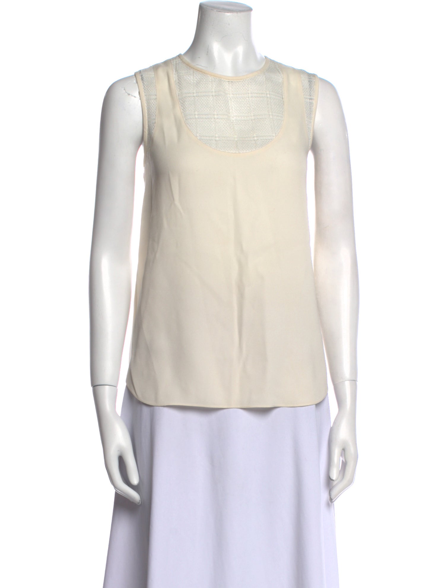 Tibi Silk Crew Neck Top