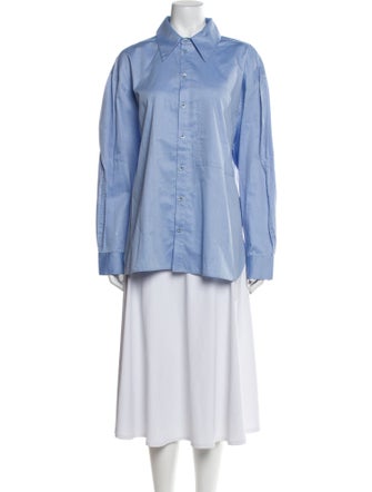 Tibi Long Sleeve Button-Up Top