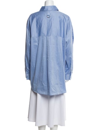 Tibi Long Sleeve Button-Up Top