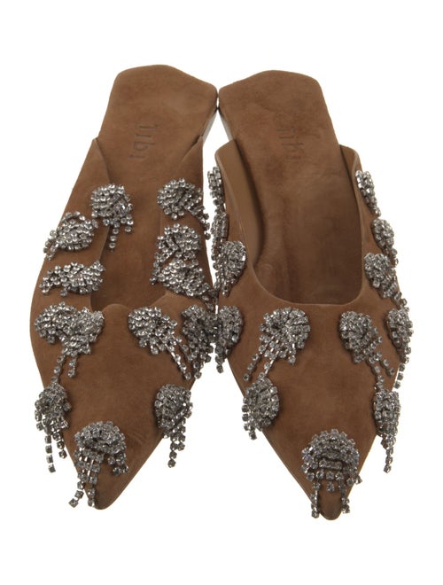 Tibi Suede Crystal Embellishments Mules
