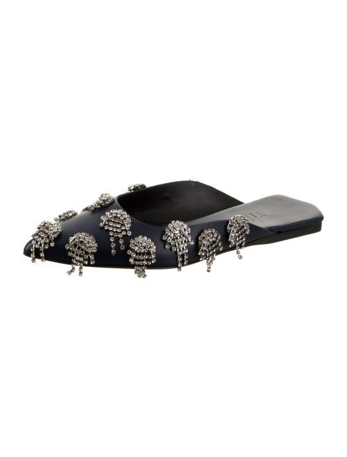 Tibi Leather Crystal Embellishments Mules
