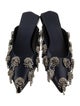 Tibi Leather Crystal Embellishments Mules