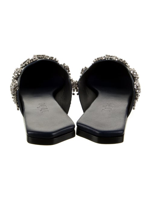 Tibi Leather Crystal Embellishments Mules