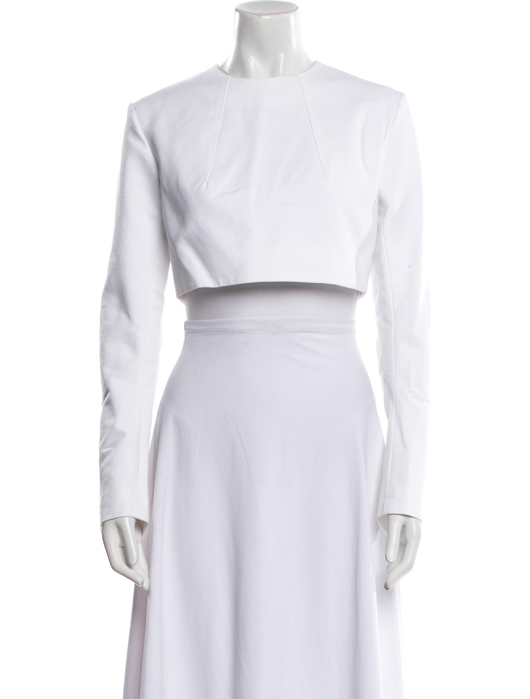 Tibi Crew Neck Long Sleeve Crop Top w/ Tags