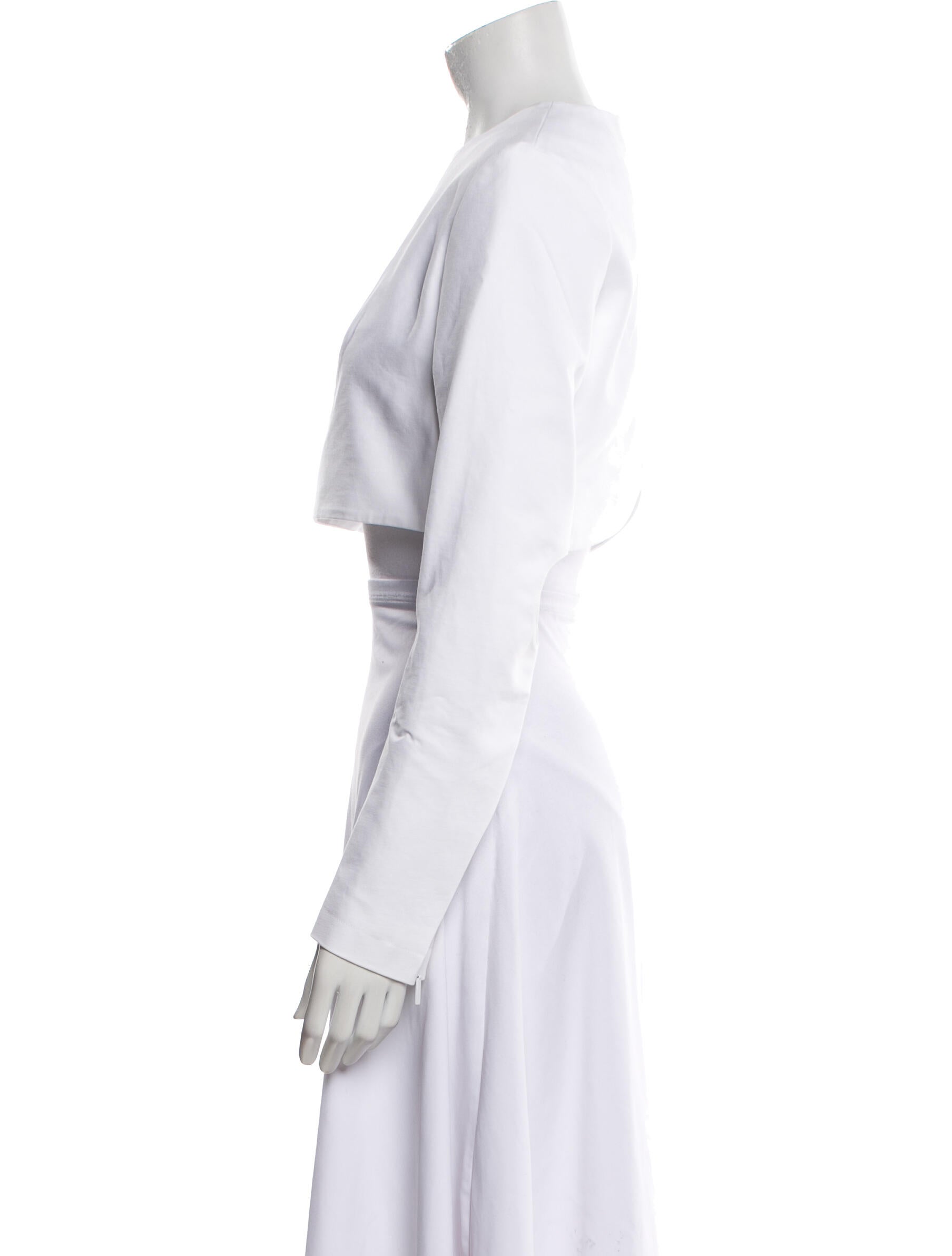 Tibi Crew Neck Long Sleeve Crop Top w/ Tags