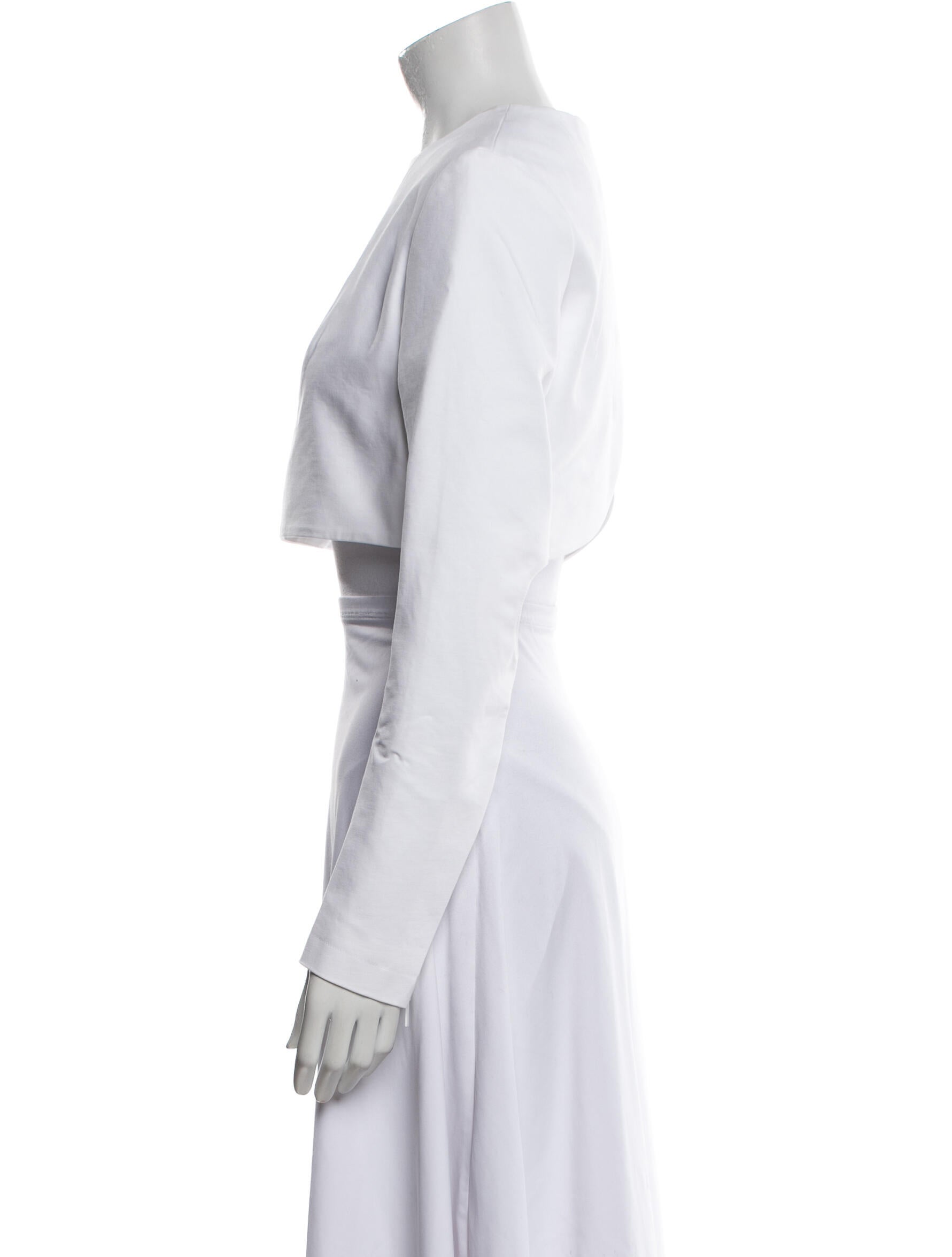 Tibi Crew Neck Long Sleeve Crop Top w/ Tags