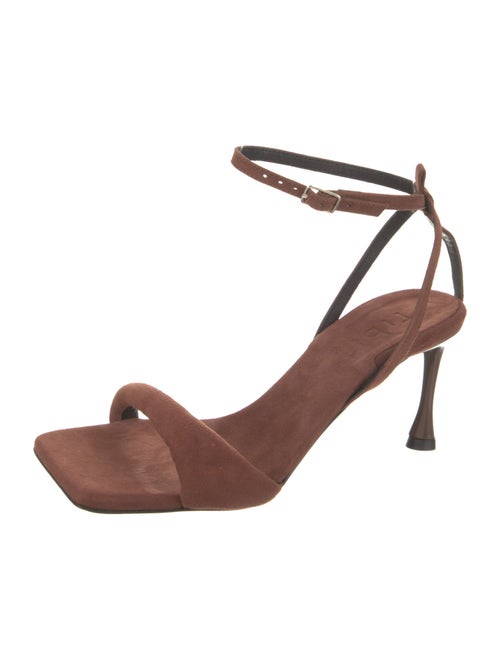 Tibi Suede Leather Trim Embellishment Sandals