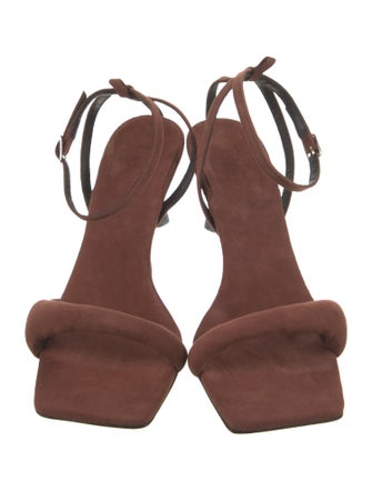 Tibi Suede Leather Trim Embellishment Sandals