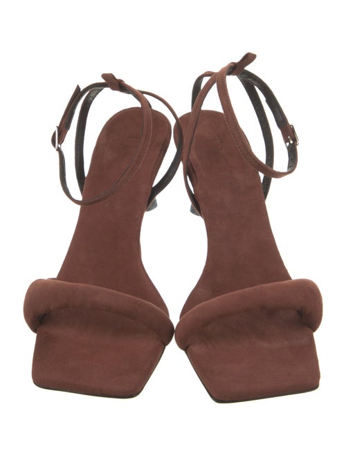 Tibi Suede Leather Trim Embellishment Sandals