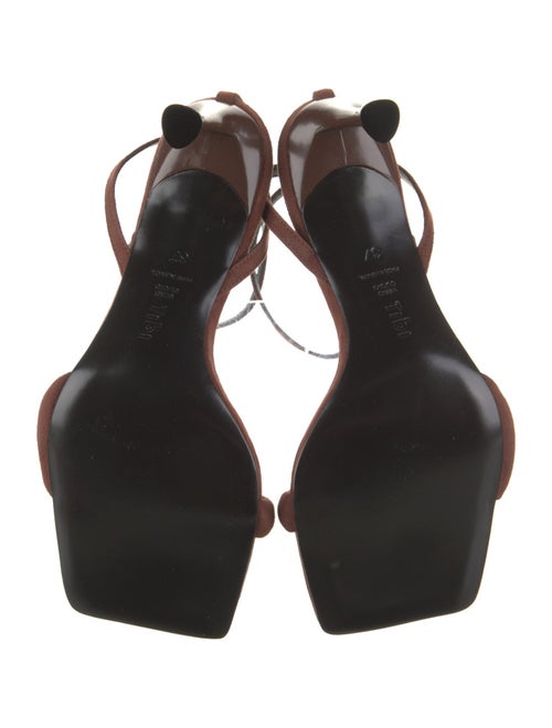 Tibi Suede Leather Trim Embellishment Sandals