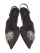 Tibi Satin Crystal Embellishments Slingback Flats