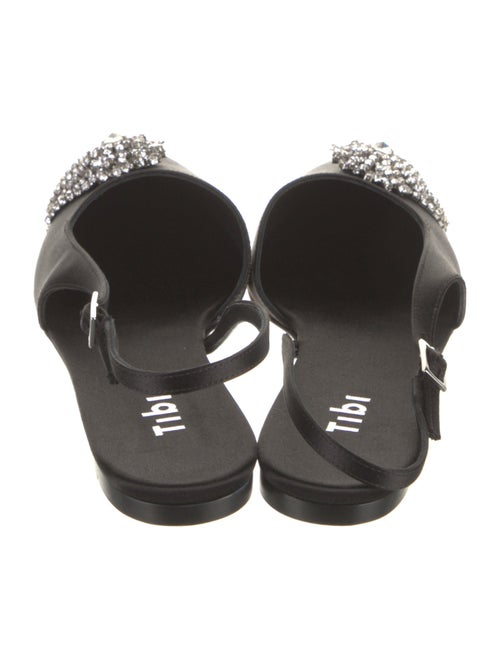 Tibi Satin Crystal Embellishments Slingback Flats