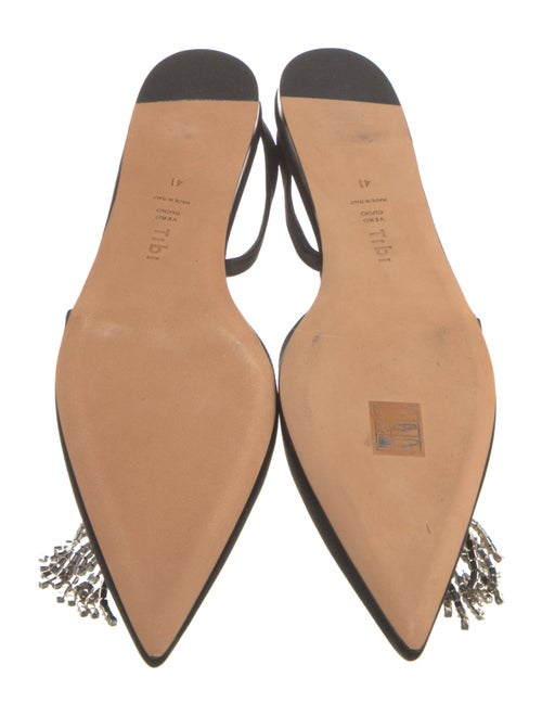 Tibi Satin Crystal Embellishments Slingback Flats