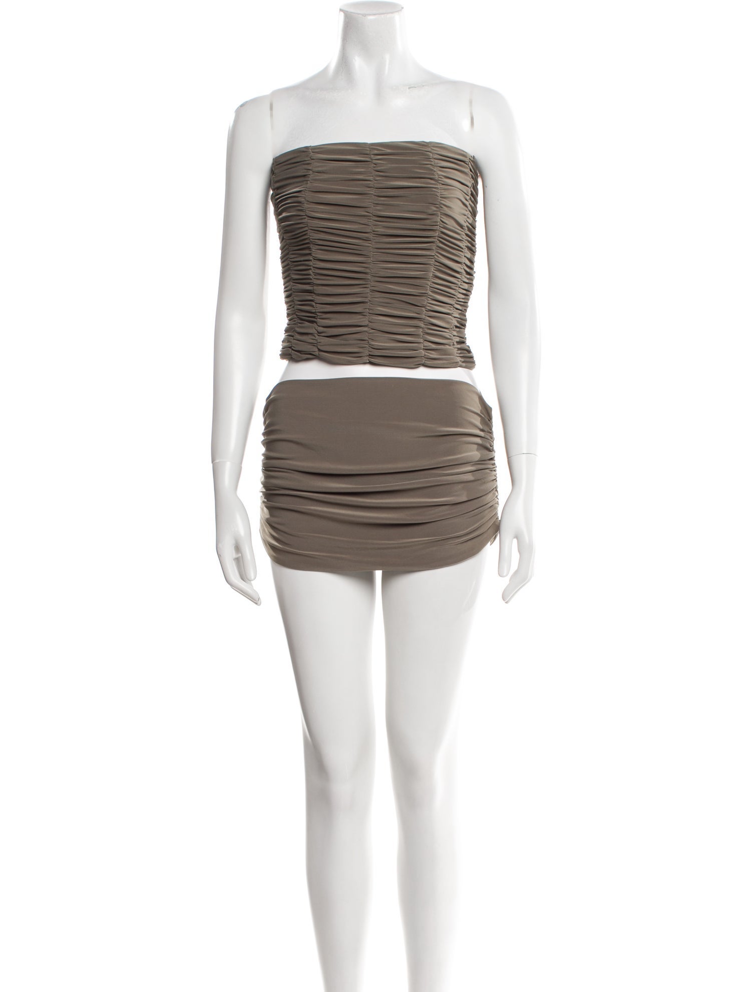 Tibi Striped Pleated Accents Skirt Set w/ Tags