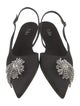 Tibi Satin Crystal Embellishments Slingback Flats