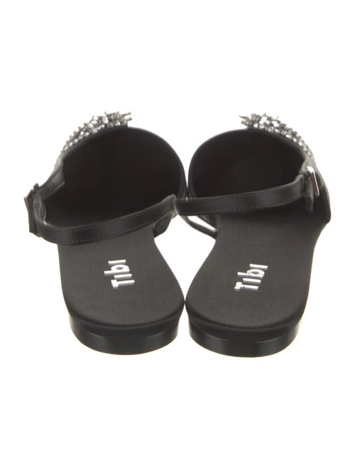 Tibi Satin Crystal Embellishments Slingback Flats