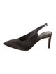 Tibi Satin Leather Trim Embellishment Slingback Pumps