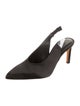 Tibi Satin Leather Trim Embellishment Slingback Pumps