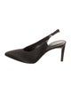 Tibi Satin Leather Trim Embellishment Slingback Pumps