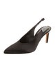 Tibi Satin Leather Trim Embellishment Slingback Pumps