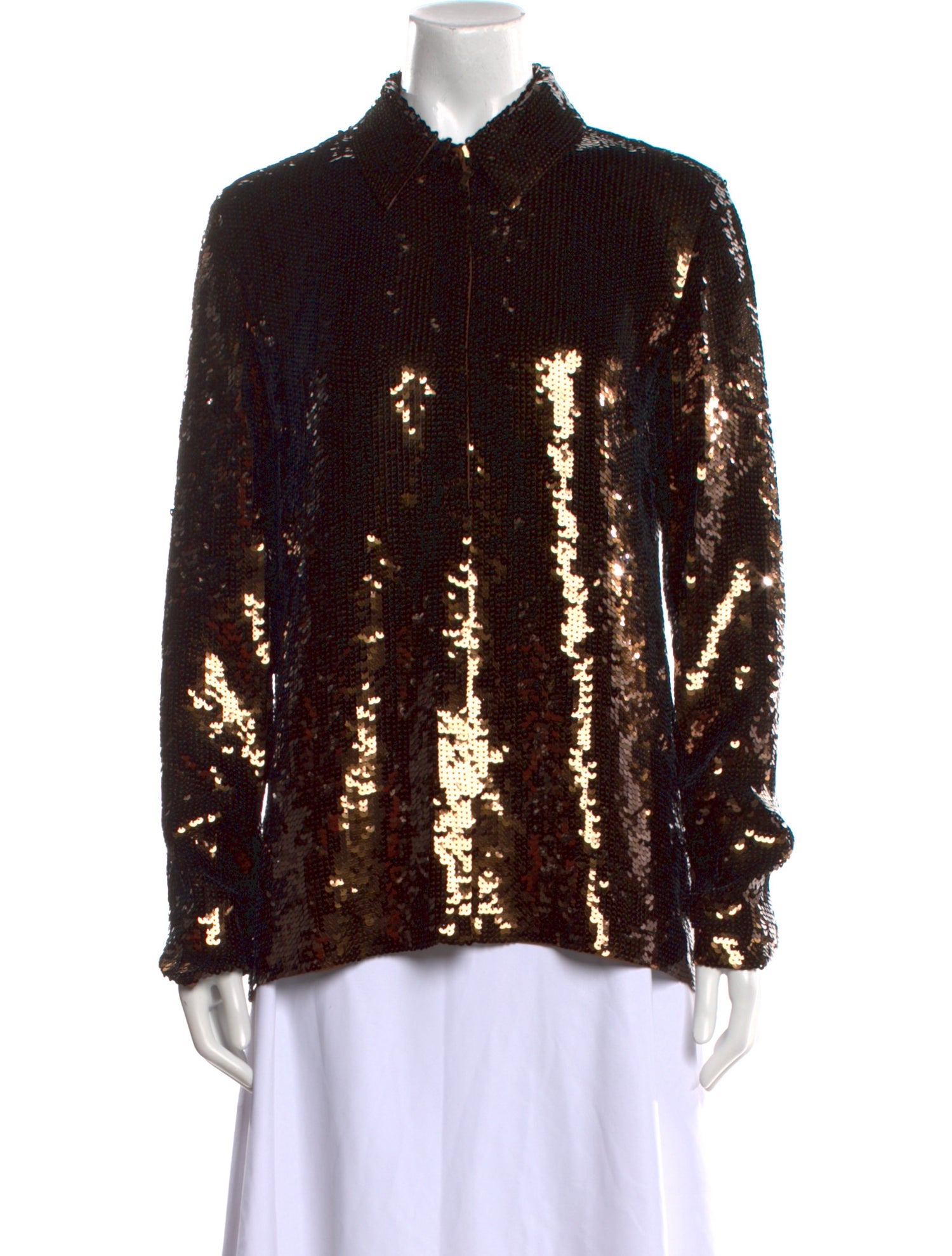 Tibi Silk Printed Button-Up Top w/ Tags