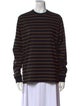 Tibi Striped Crew Neck Sweatshirt